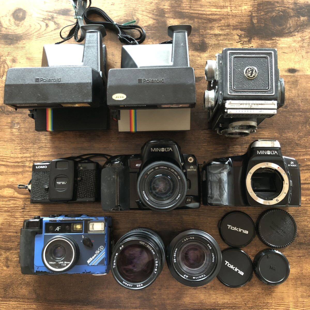まとめ フィルムカメラ 7台 レンズ 3本セット Nikon AW AD L35 防水 LOMO LC-A Polaroid Yashika Minolta ポラロイド トイカメラ #7732_画像1