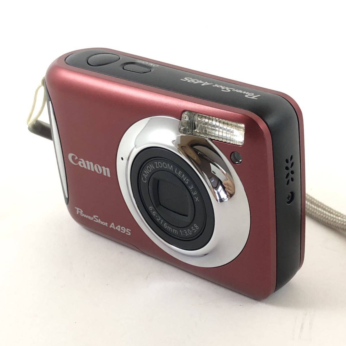 美品 Canon PowerShot A495 レッド 単3電池2本で稼働 キャノン コンパクトデジタルカメラ コンデジ #8984_画像2