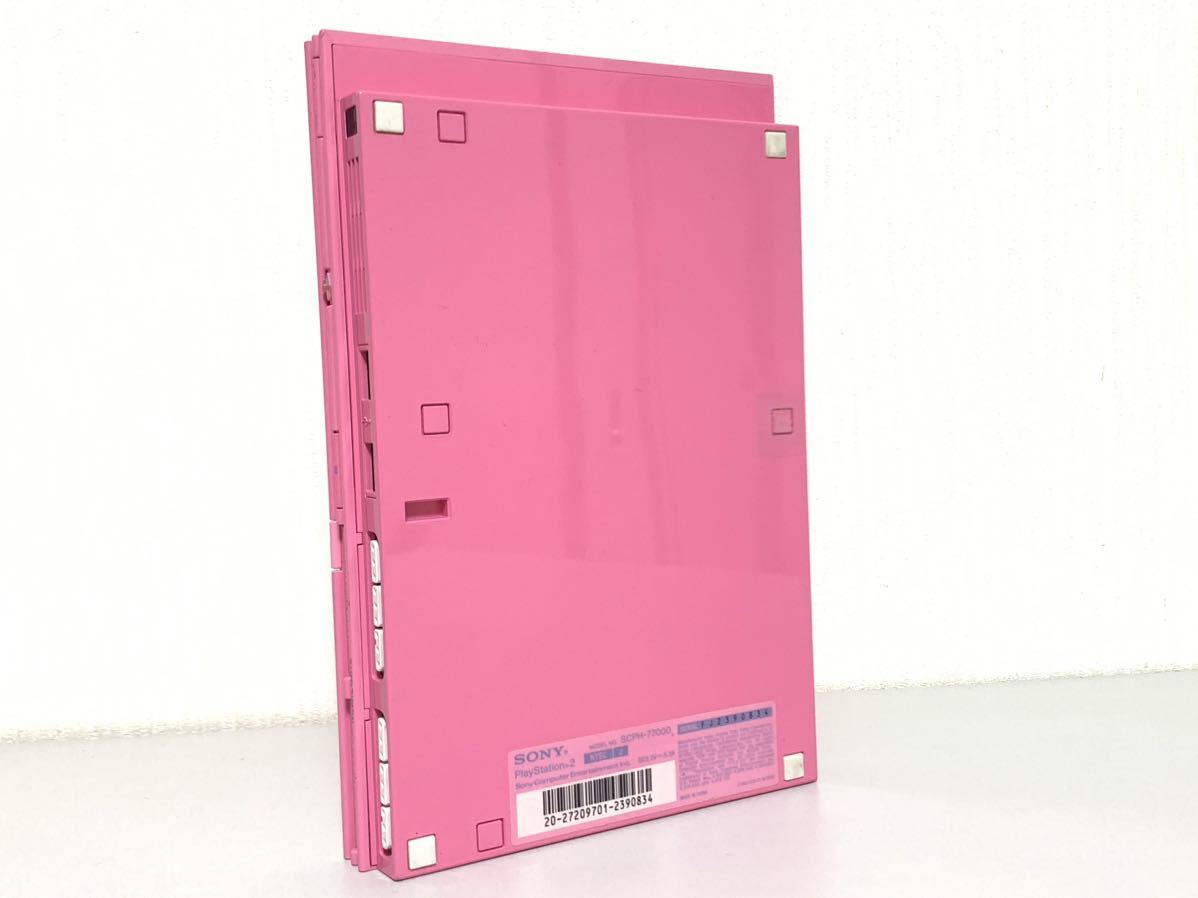 SONY ソニー PS2 PlayStation2 本体 ピンク SCPH-77000 薄型 ゲーム機 プレステ2 動作良好 異臭あり ジャンク_画像5