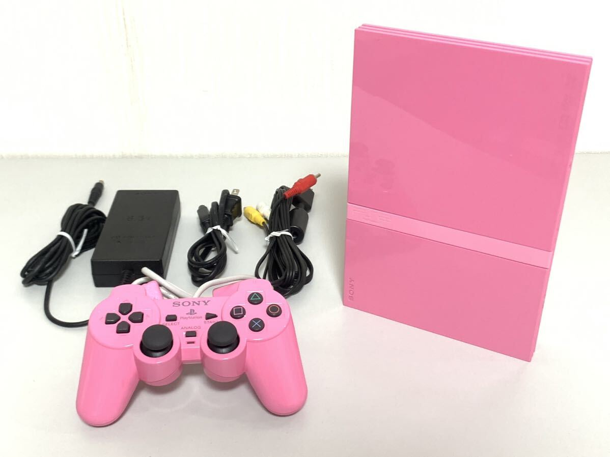 SONY ソニー PS2 PlayStation2 本体 ピンク SCPH-77000 薄型 ゲーム機 プレステ2 動作良好 異臭あり ジャンク_画像1