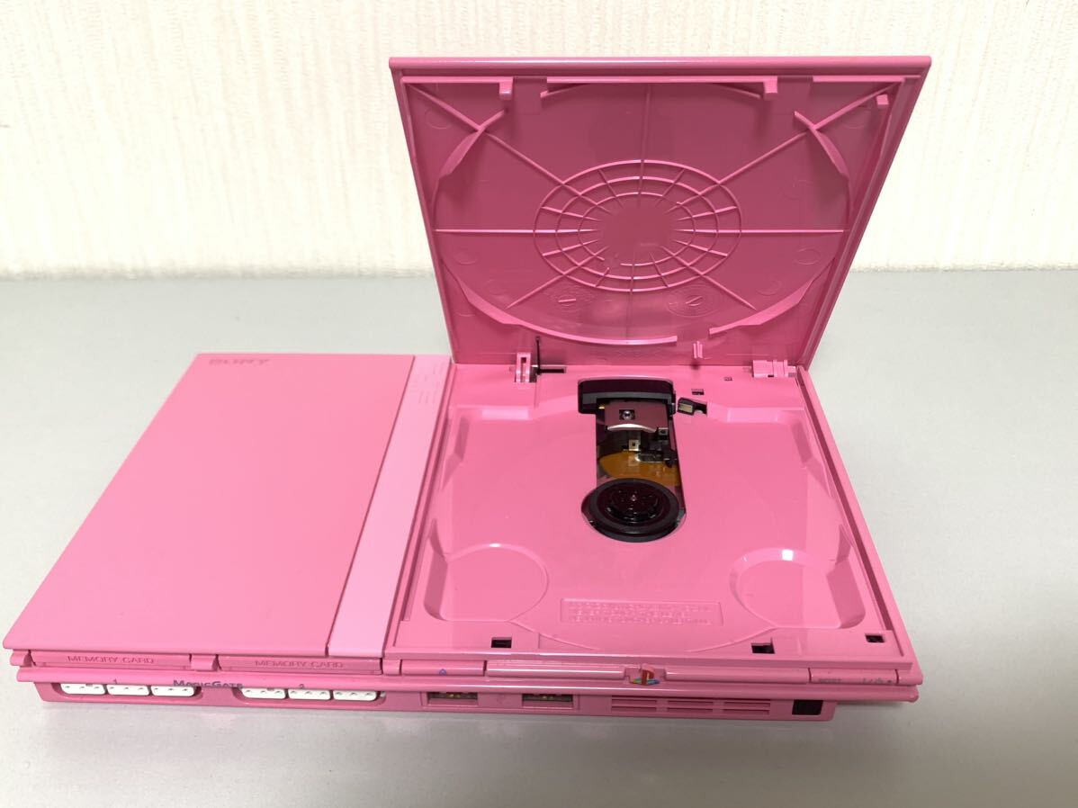 SONY ソニー PS2 PlayStation2 本体 ピンク SCPH-77000 薄型 ゲーム機 プレステ2 動作良好 異臭あり ジャンク_画像3