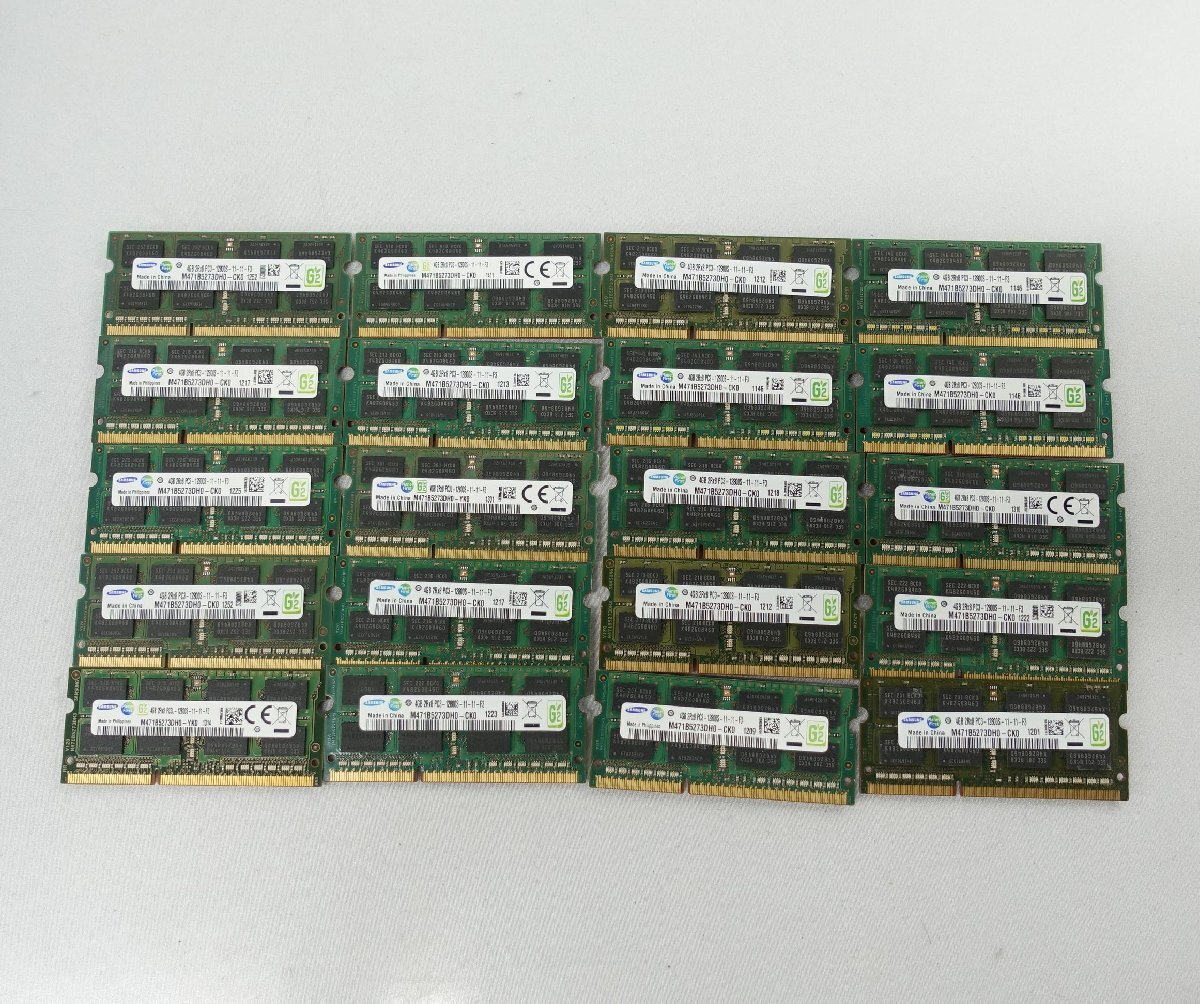中古メモリ 20枚セット samsung 4GB 2R×8 PC3L-12800S-11-11-F3 PC パーツ レターパックプラス ノート用 N051607_画像1