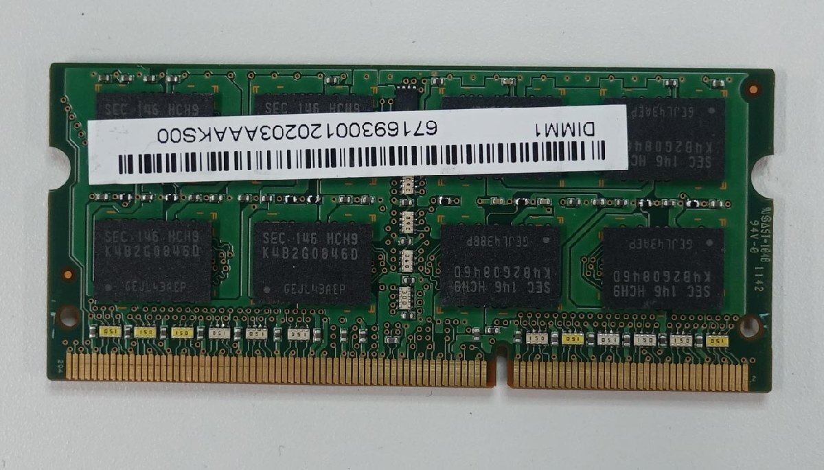 中古メモリ 20枚セット samsung 4GB 2R×8 PC3-10600S-09-11-F3 レターパックプラス ノート用 N050211_画像2