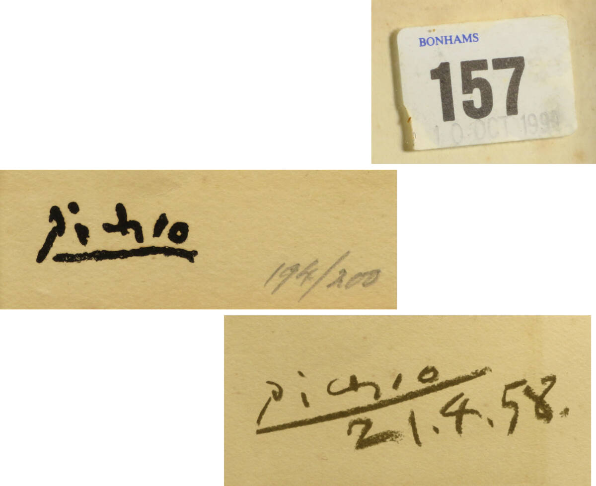  Picasso [ цветок ... рука ] литография 194/200(1958.4.21)bonamz данные о лоте есть подлинный произведение 