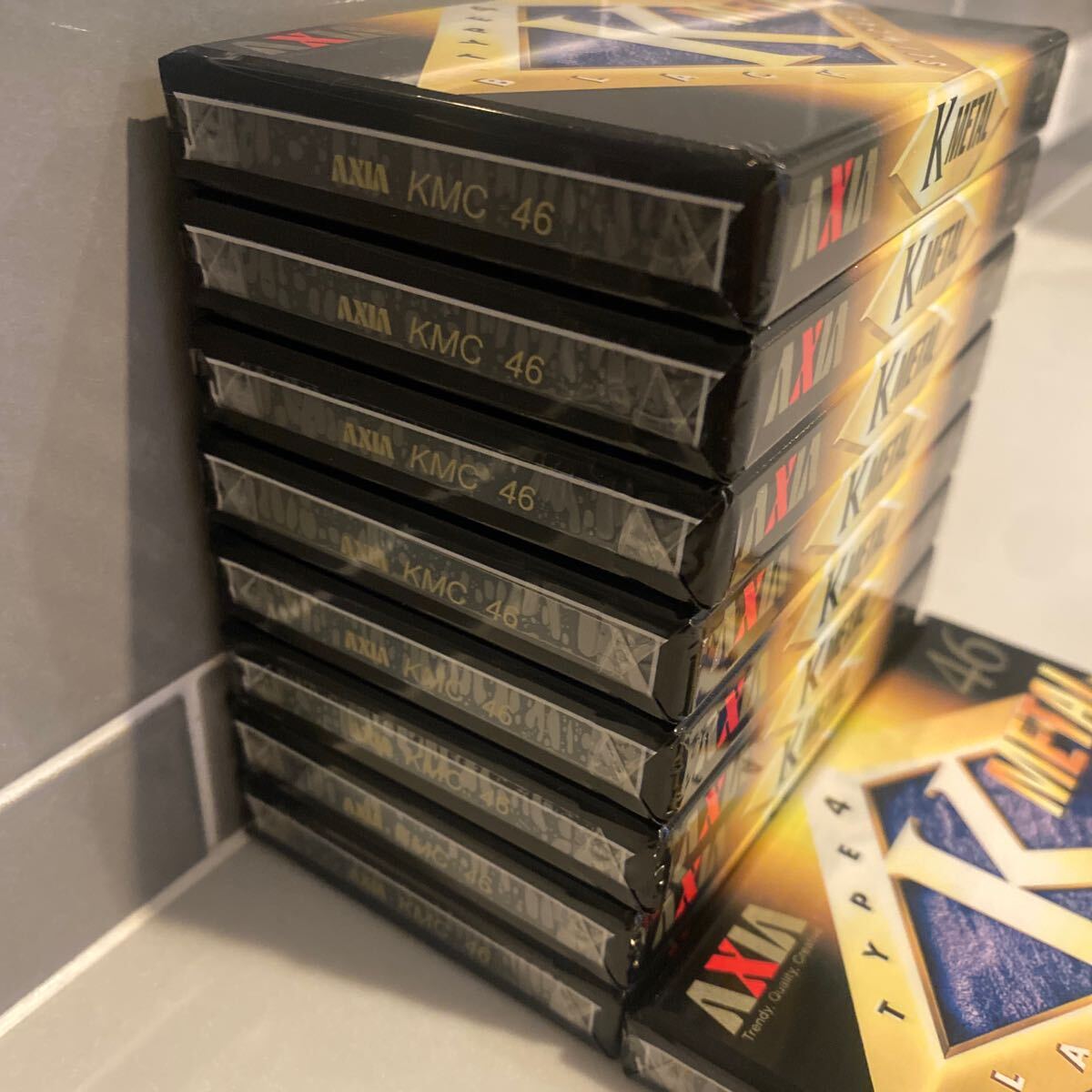 【未開封】カセットテープ メタルテープ メタルポジションAXIA K METAL 46 TYPE4 BLACK SLIMCASE 計9本の画像4