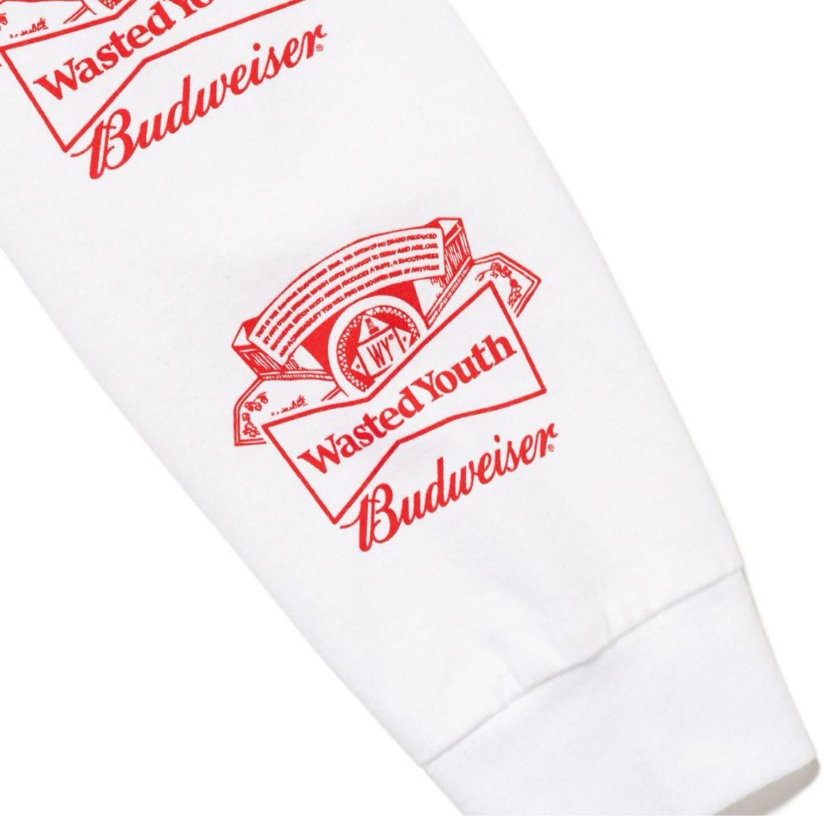 Wasted Youth x Budweiser Long Sleeve T-shirt#1 "White"