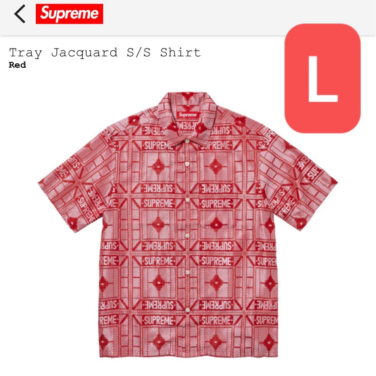 Supreme Tray Jacquard S/S Shirt Red L Size