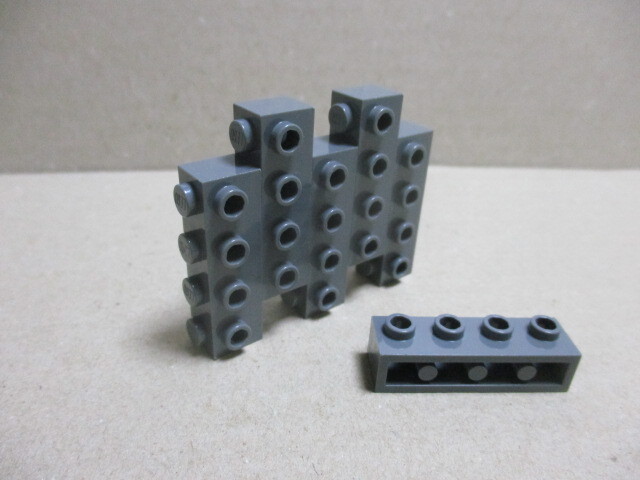 レゴ　パーツ　1×4サイドスタッドブリック　ダークグレー6個　新品_画像1