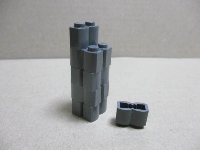 レゴ　パーツ　1×2ログ　ダークグレー10個　新品_画像2