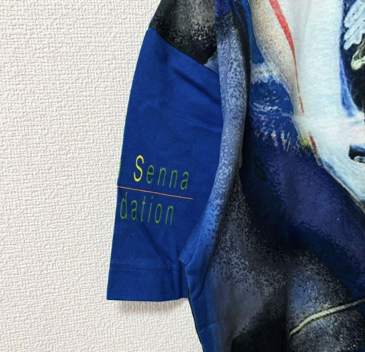 Avrton Senna Foundation アイルトン・セナ Tシャツ 半袖 総柄 レーシング 古着 の画像5