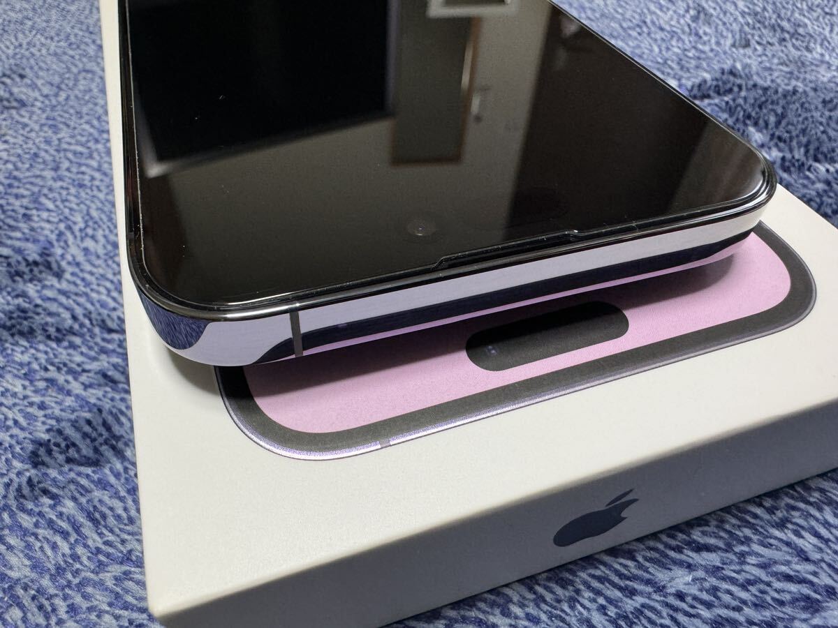 未使用 iPhone 14ProMax 256GB Deep Purple SIMフリー バッテリー100% パープル_画像5