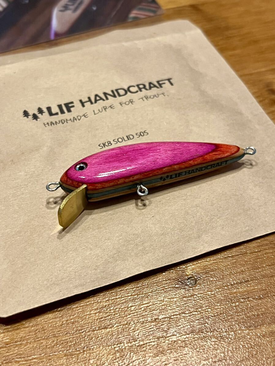 LIF HANDCRAFT ２個セット 渓流ミノー ルアー ハンドメイド ウッド トラウト 釣りの画像7