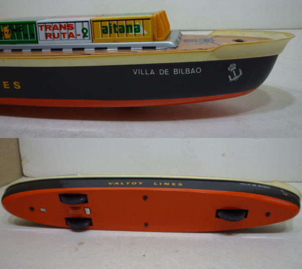 VALTOY LINES VILLA DE BILBAO ブリキ 貨物船 おもちゃ 船の画像5