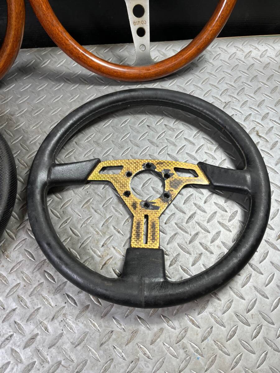 [ present condition goods ] car car steering wheel wood MADE IN ITALY goods 1 piece chronicle have wood Classic Manufacturers type unknown 4 piece set [ cheap exhibition!]