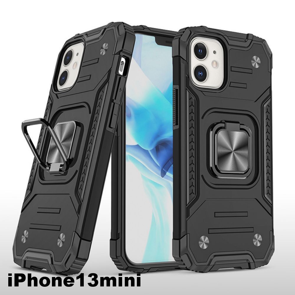 iphone13miniケース カーバー TPU 可愛い　お洒落　韓国　　リング　黒　ブラック　軽量 ケース 耐衝撃 高品質904_画像1