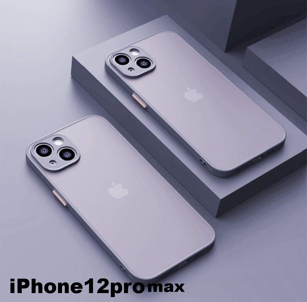 iphone12promaxケース カーバー TPU 可愛い　お洒落　韓国　マット　灰色　軽量 ケース 耐衝撃 高品質344_画像1