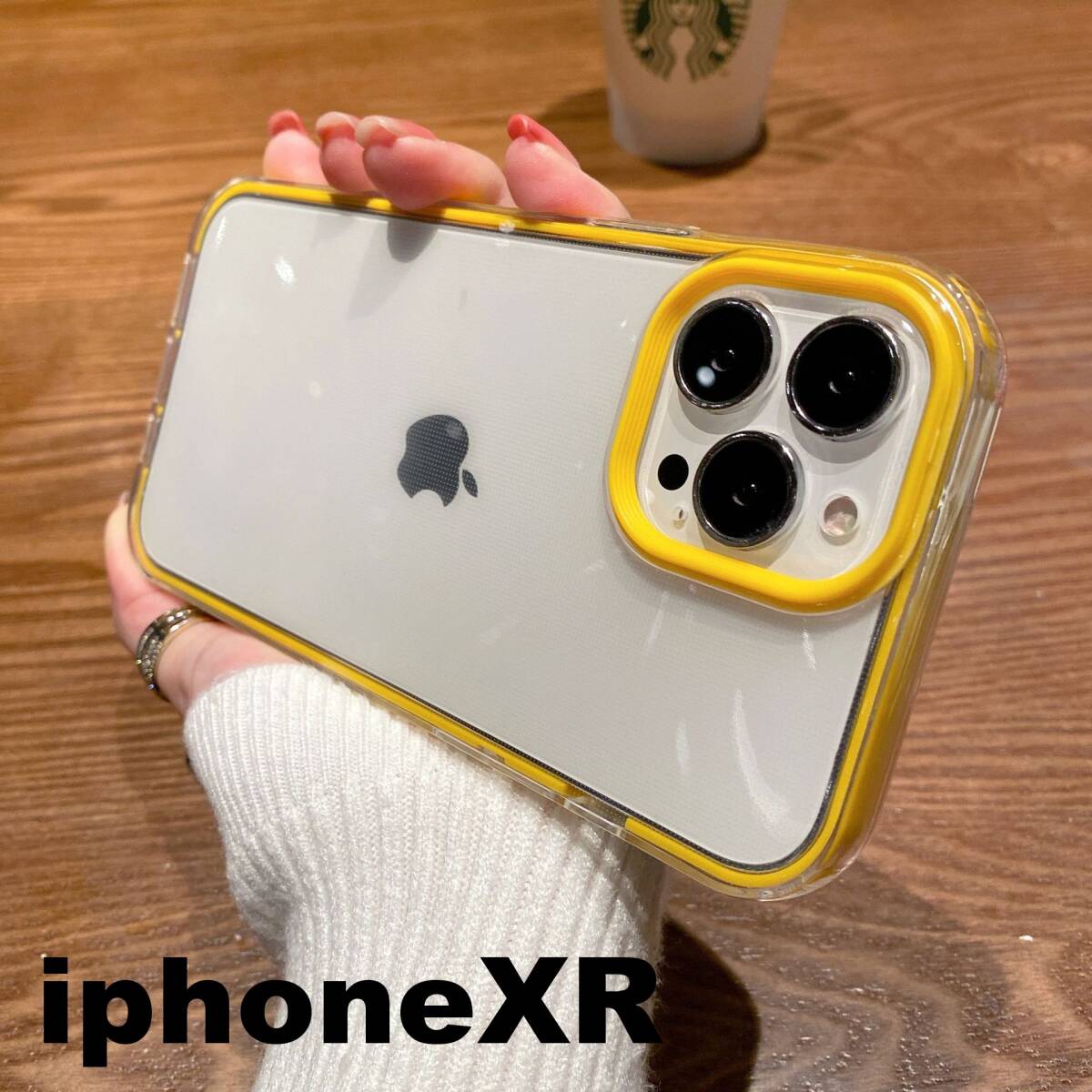 iphoneXRケース カーバー TPU 可愛い　お洒落　韓国　イエロー　軽量 ケース 耐衝撃825_画像1