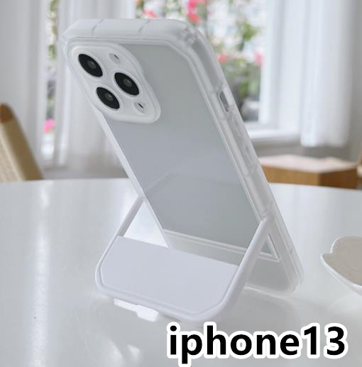 iphone13ケース カーバー スタンド付き　半透明　お洒落　韓国　軽量 ケース 耐衝撃 高品質 ホワイト313_画像1