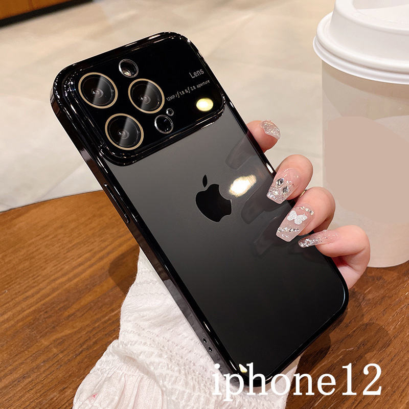 iphone12ケース カーバー TPU 可愛い　お洒落　 指紋防止 軽量 耐衝撃 ブラック1_画像1