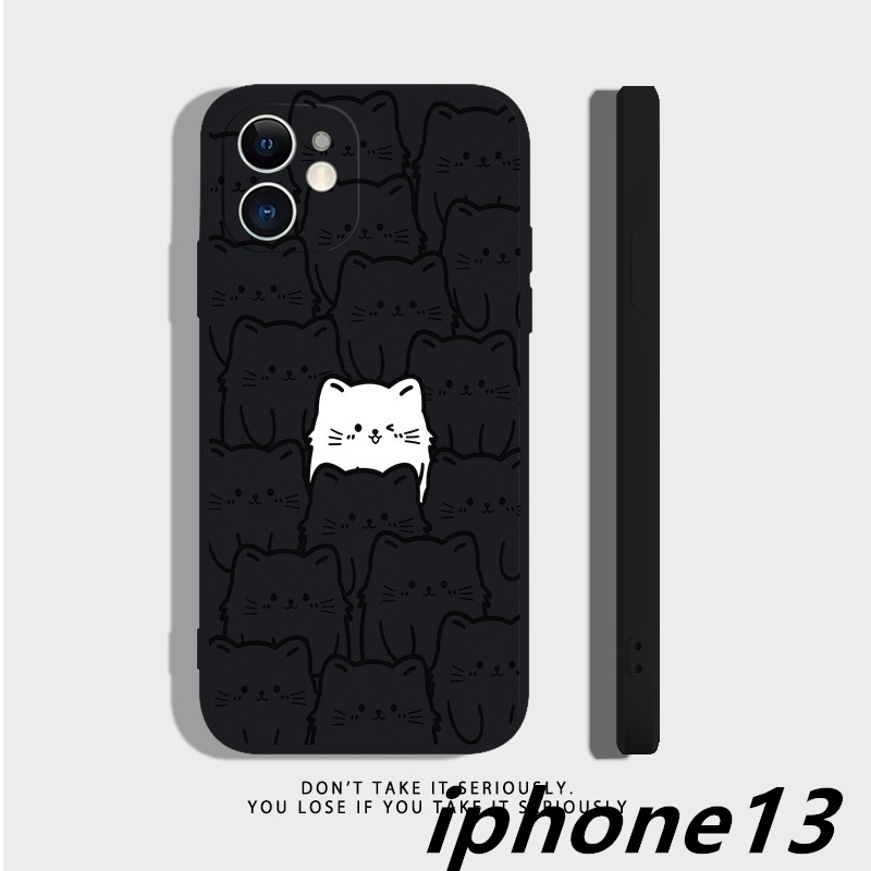 iphone13ケース カーバー TPU かわいい　ねご　お洒落　　軽量 耐衝撃 　高質 ブラック_画像1