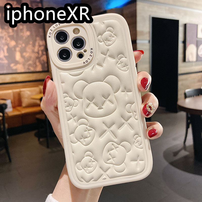 iphoneXRケース カーバー TPU 可愛　お洒落　熊　　軽量 ケース ホワイト1_画像1