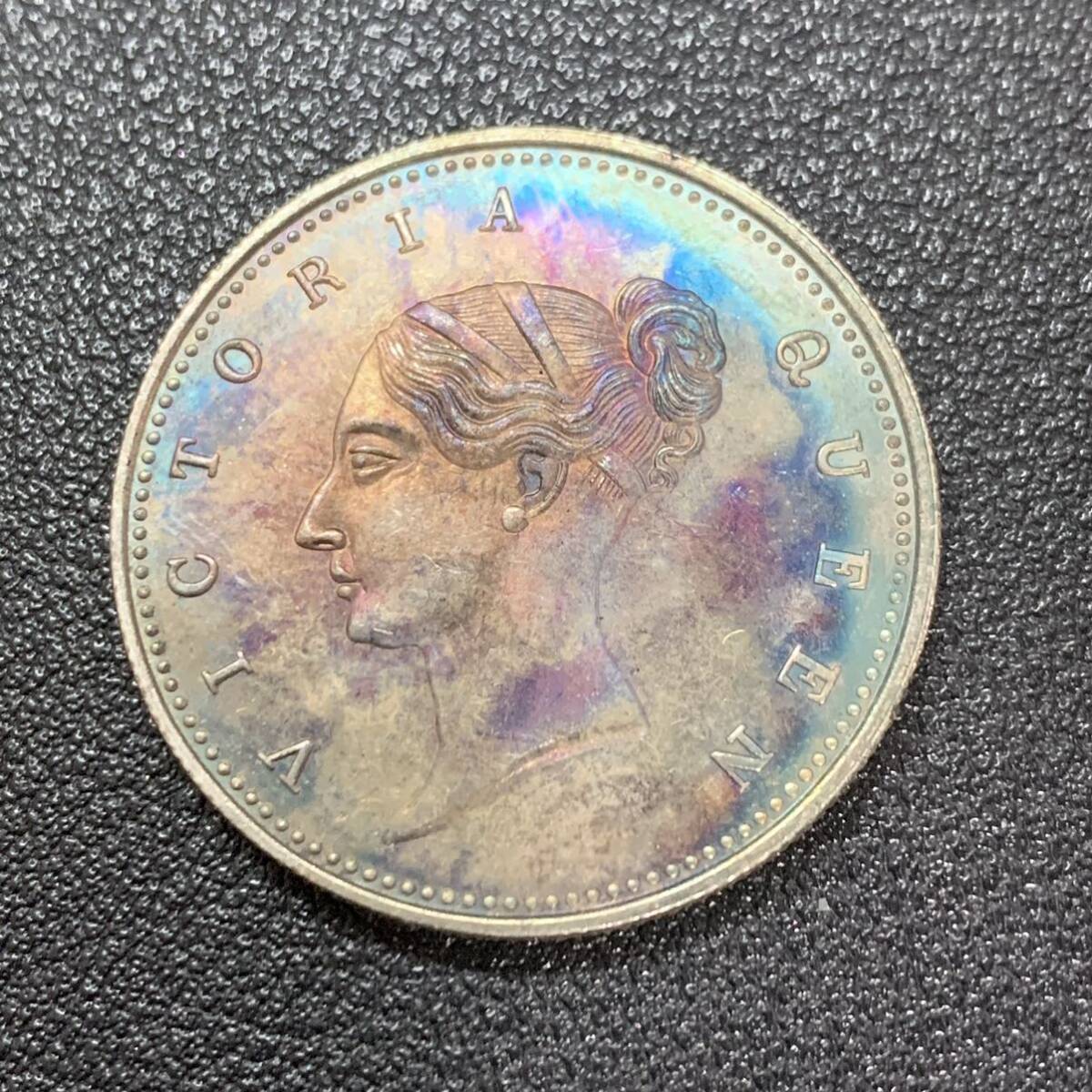 銀貨　古銭　1839年　イギリス領インド　ヴィクトリア女王　１ルピー　クラウン　外国　コイン　硬貨　貿易銀s_画像1