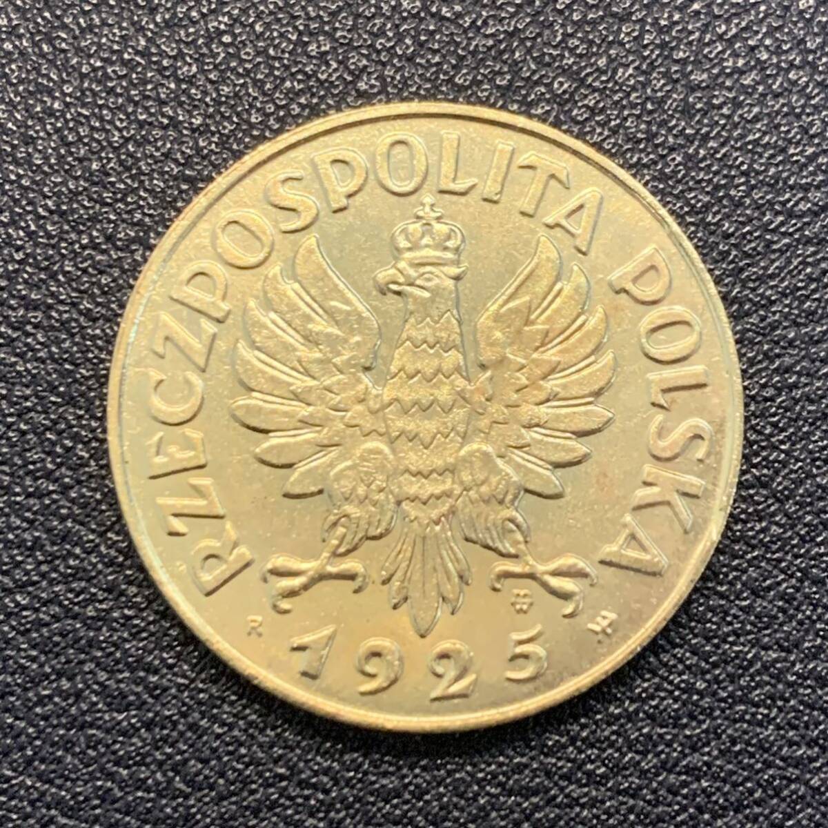 金貨 古銭 ポーランド 1925年 三月憲法記念 50ズウォティ 国章 鷲 クラウン 硬貨 大型 コインの画像2