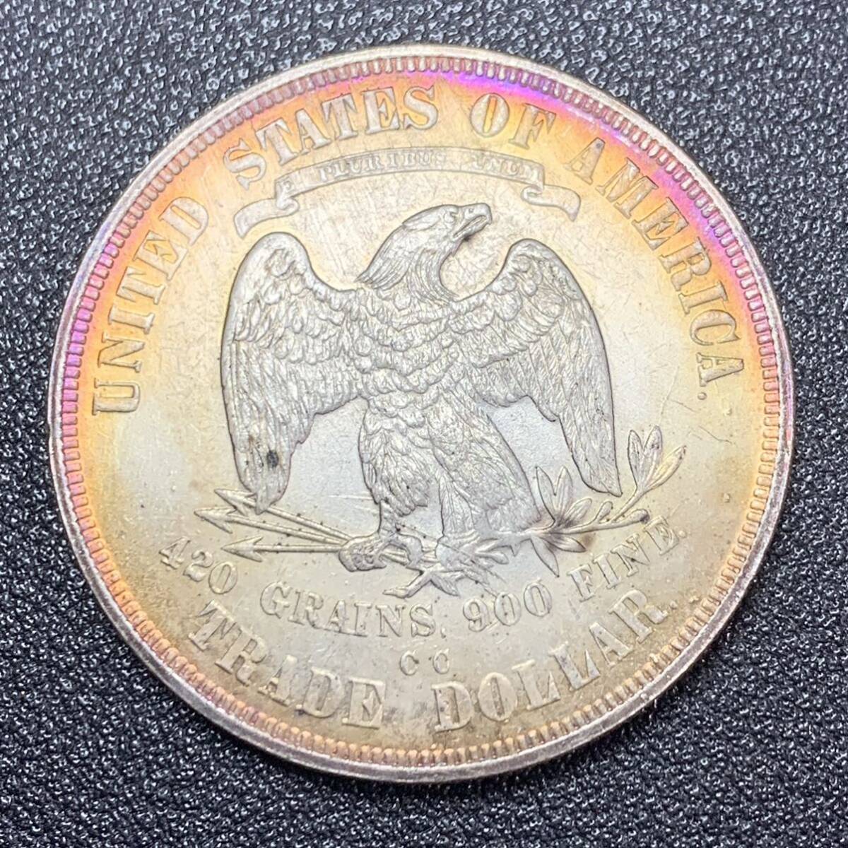 銀貨 古銭 アメリカ 1873年 自由の女神 独立13州 13の星 リバティ イーグル 1ドル 大型 コイン 硬貨の画像2