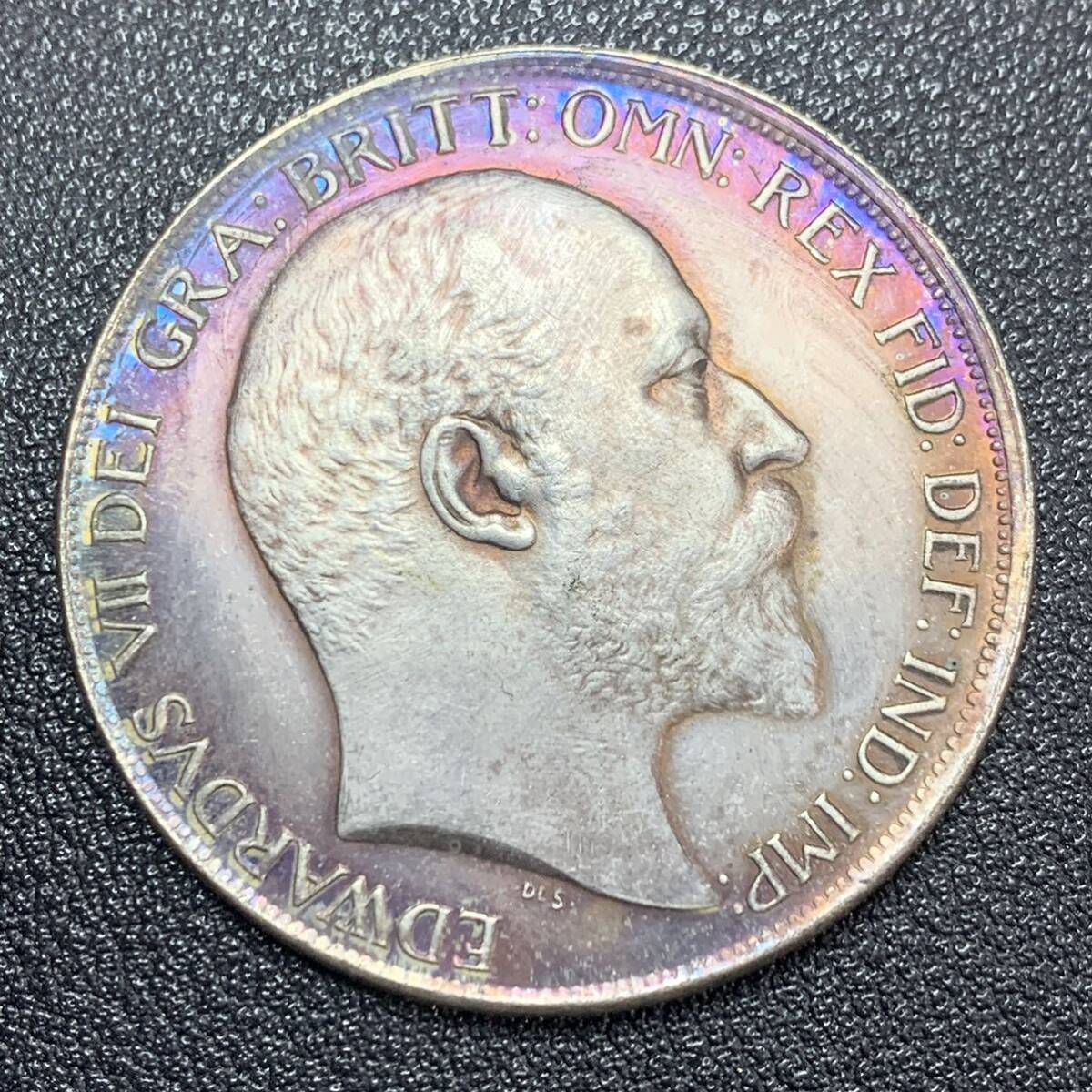 銀貨　古銭　1902年　 イギリス　エドワード7世　竜殺し　クラウン　コイン　硬貨　貿易銀_画像2