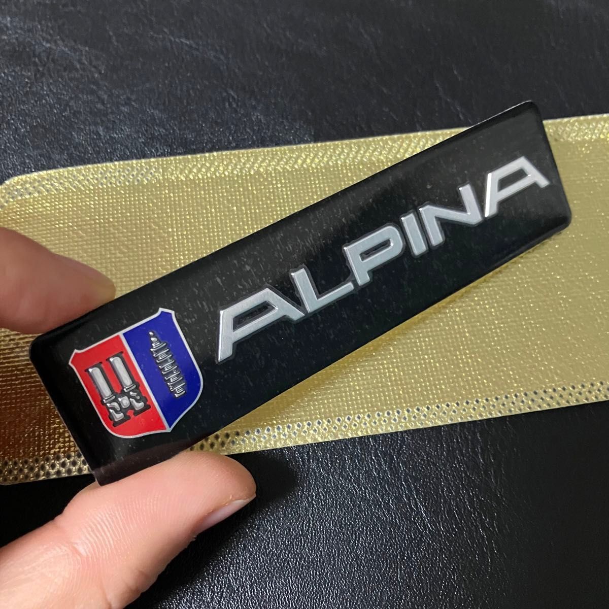 ALPINA アルミ製 エンブレム ステッカー ALPINA アルピナ　シール ALPINAエンブレム　BMW  軽量アルミ製