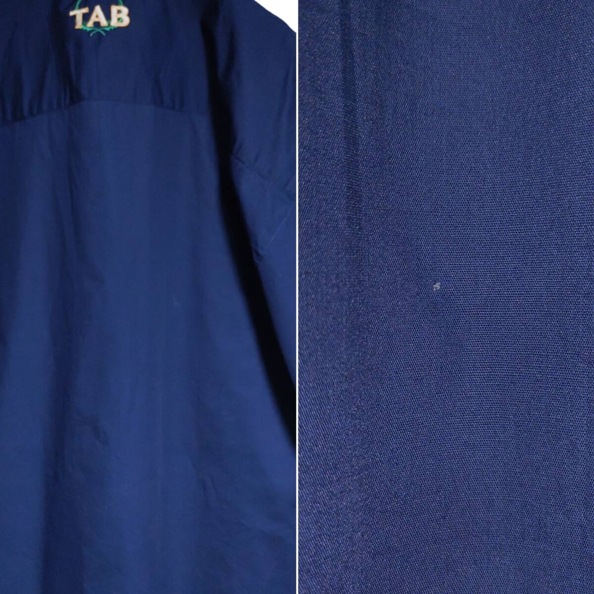 Wstar 半袖ワークシャツ size XL ダークブルー ゆうパケットポスト可 胸 背中 刺繍 TAB ボタンダウン 古着 洗濯 プレス済 f30_画像8