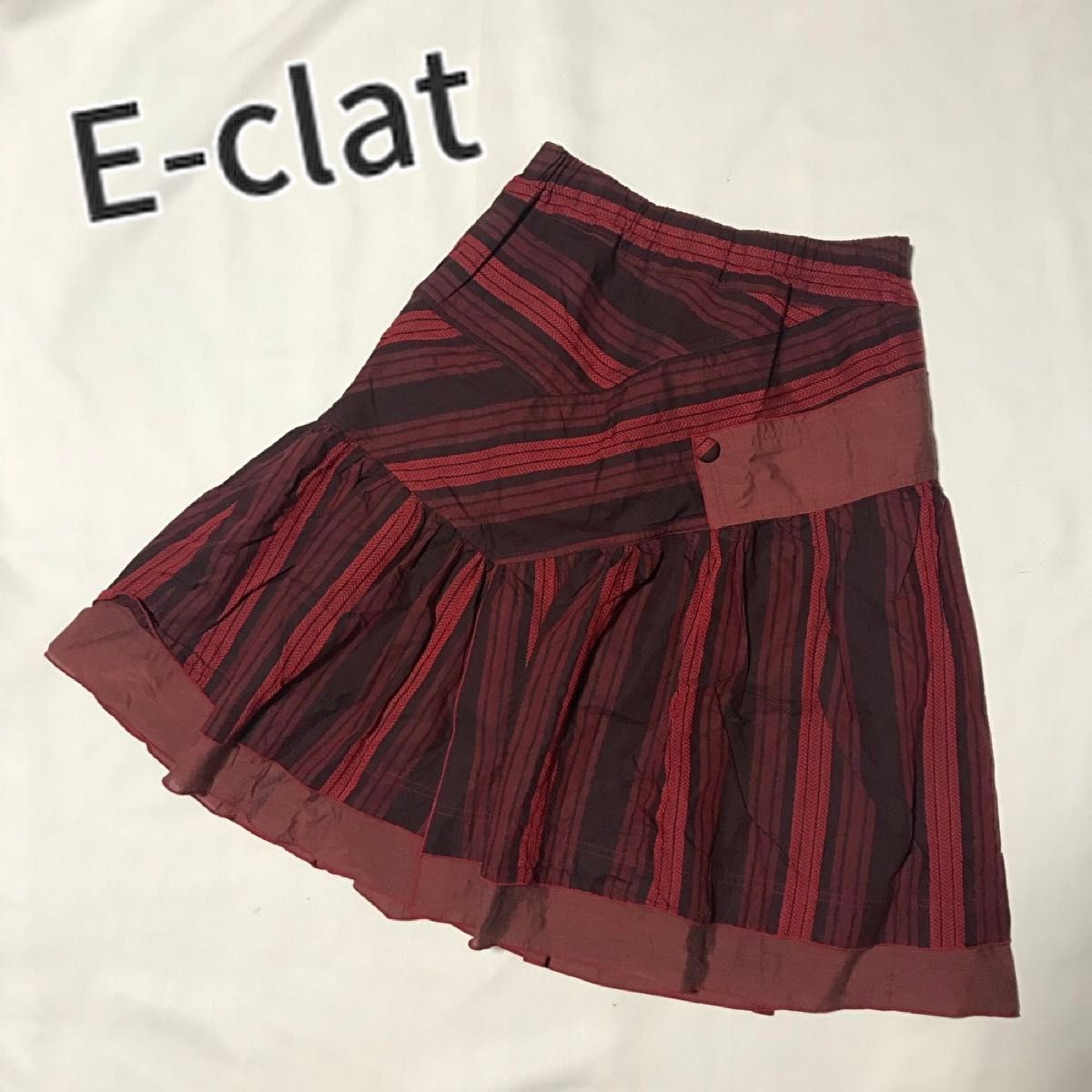 E-clat イークラット エイココンドウ パッチワーク　スカート　日本製　LL