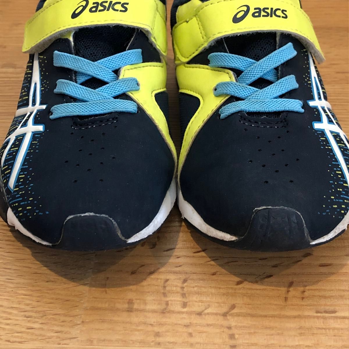 asics　LAZER BEAM　スニーカー　19.0cm　ネイビー×水色×黄色