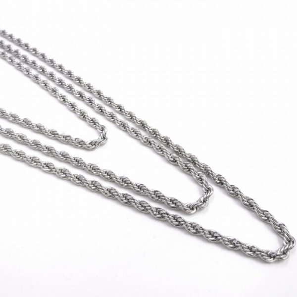 アレルギー対応 ステンレス製 フレンチロープチェーン ネックレス 幅 2mm 50cm シルバー_画像5