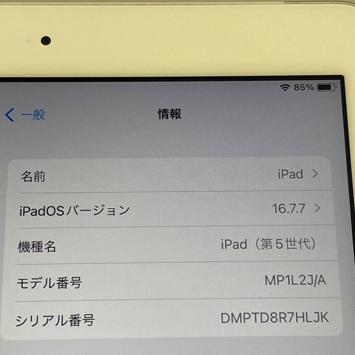 au アップル iPad 第5世代 WiFi+Cellular 32GB A1823 MP1L2J/A シルバー SIMロック解除済_画像7