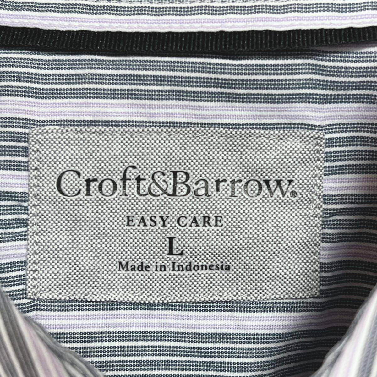 CROFT&BARROW クロフトアンドバロー　長袖シャツ ストライプシャツ　サイズＬ_画像4