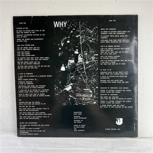 LPレコード DISCHARGE ディスチャージ WHY 1981年4th 英盤CLAY　Punkハードコアパンク 名盤_画像2