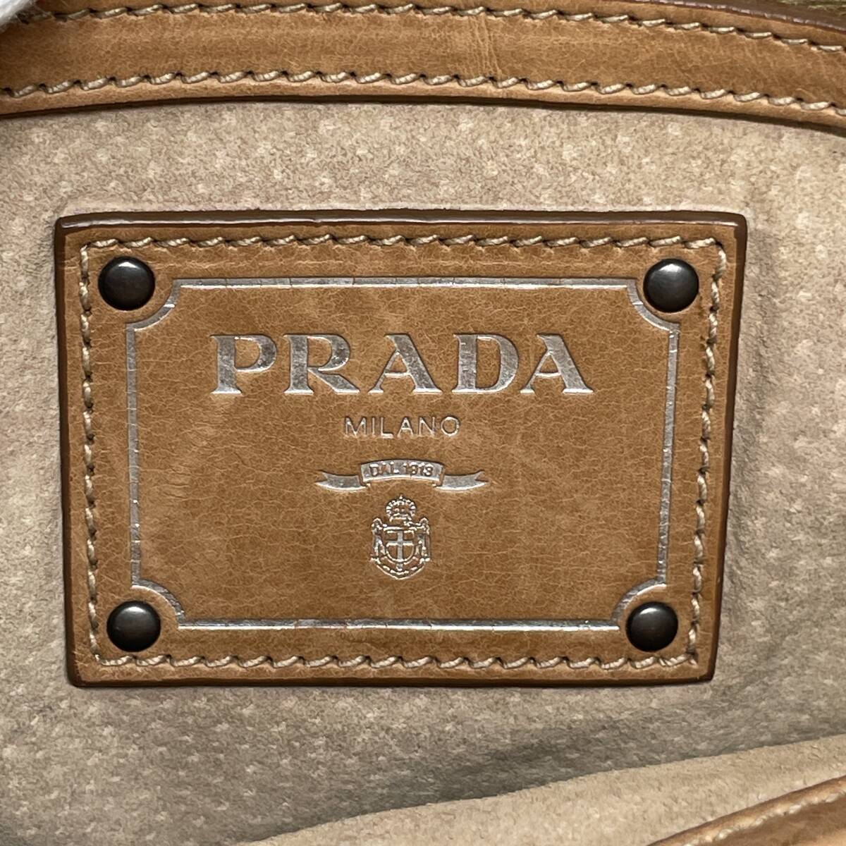 098517-01　プラダ　PRADA　BL0620　2WAY　ショルダーバッグ　ハンドバッグ　三角ロゴ　レザー　ブラウン　茶　1円～_画像8