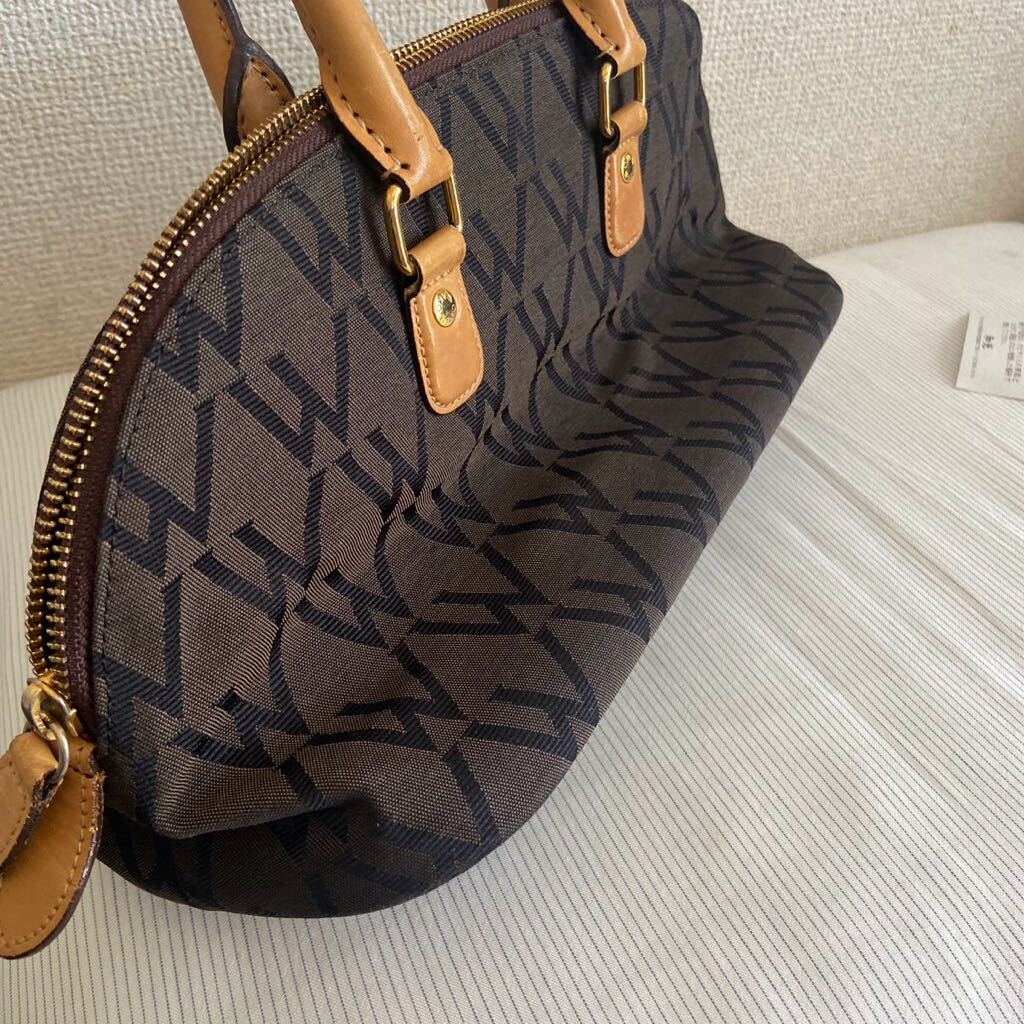 WAKO Wako handbag canvas leather Brown 