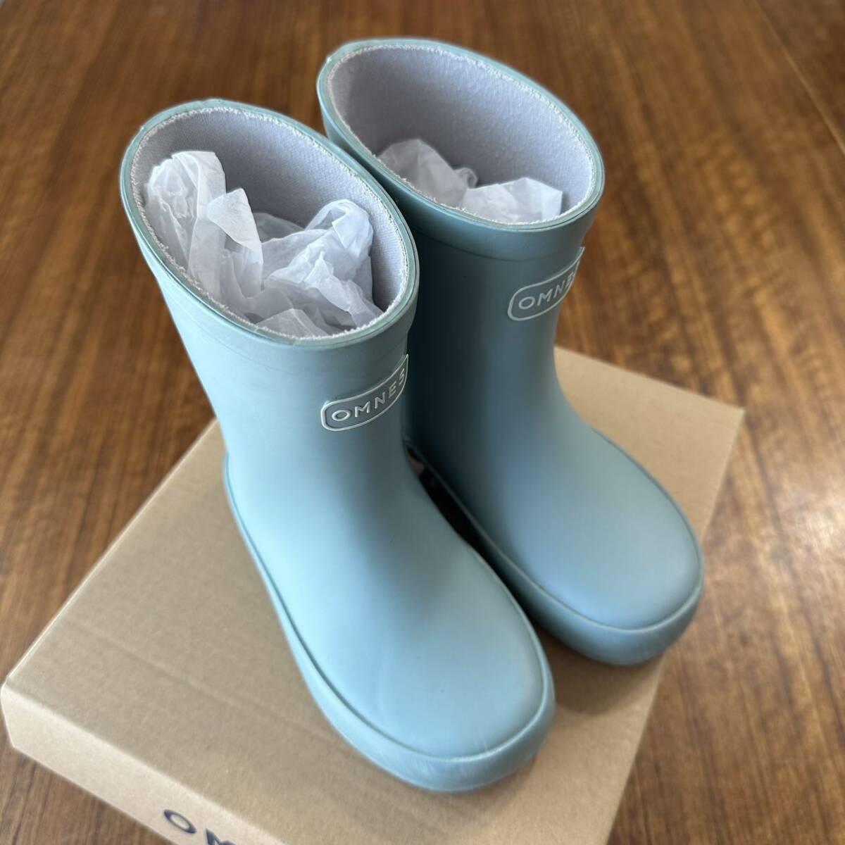  rain boots baby Kids size boots OMNES 15cm moss green free shipping EAZY. send 