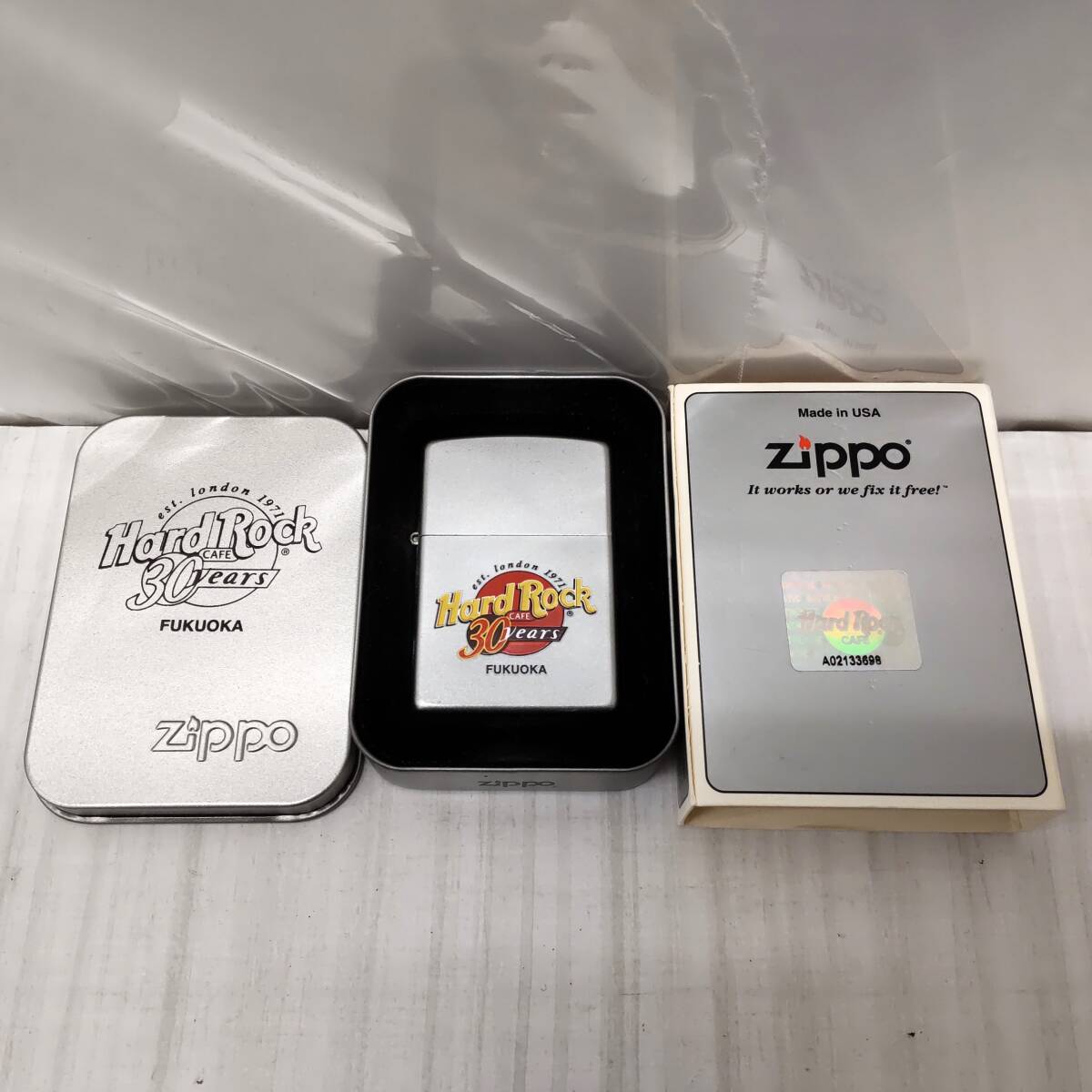 #6854B【現状品】★Zippo/ジッポ Hard Rock CAFE 30years/ハードロックカフェ30周年 FUKUOKA/福岡★_画像1