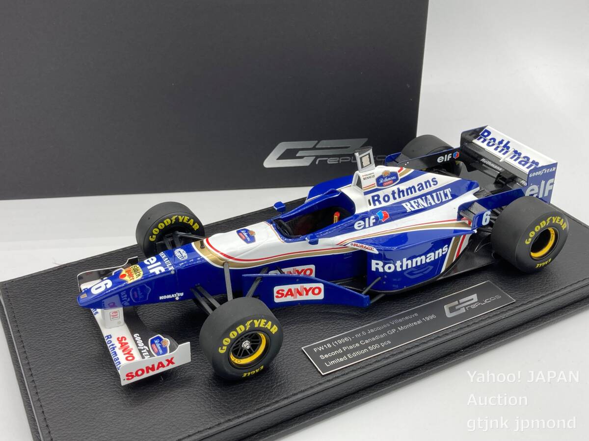 【5月末まで】 GP replicas 1/18 ウィリアムズ FW18 #6 J.ヴィルヌーブ Rothmans加工 1996 TOPMARQUES トップマルケス with SHOWCASE