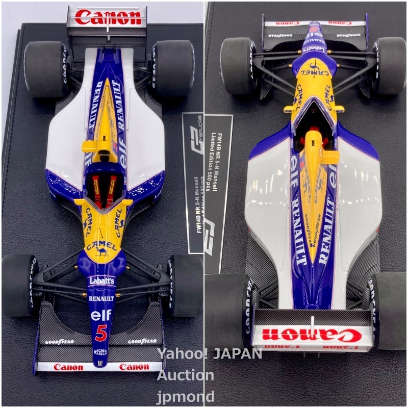 GP replicas 1/18 ウィリアムズ ルノー FW14B #5 N.マンセル CAMELデカール加工品 with SHOWCASE 1992年ワールドチャンピオン Topmarques_画像8
