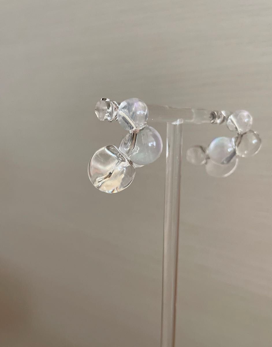 【No.143】 foam ball earrings    泡玉ピアス　ハンドメイド