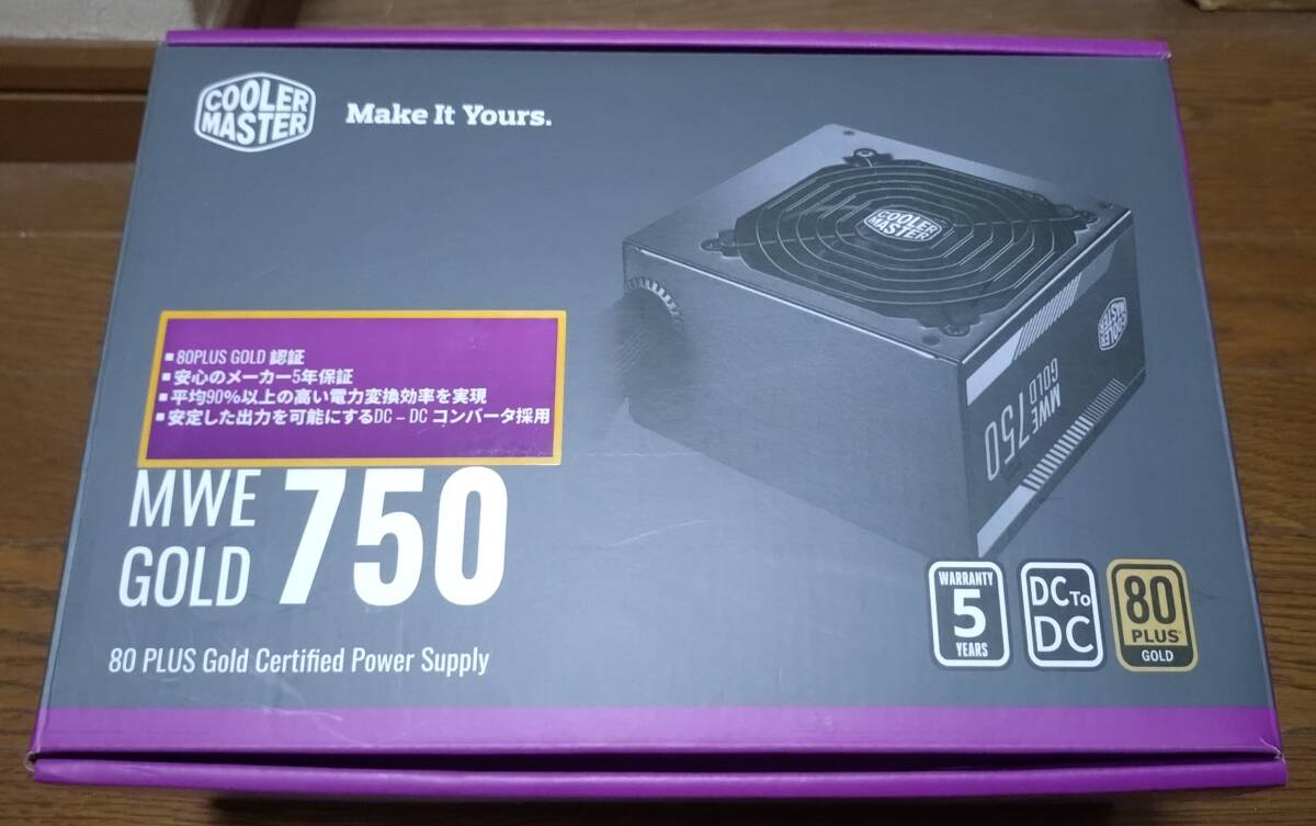 送料込み：中古★COOLER MASTER★MWE Gold 750 MPY-7501-ACAAG★750W電源★80PLUS GOLD認証のATX電源ユニット★保証期間内？_画像5