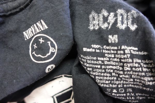TS-BND12 バンドTシャツ プリント ACDC ニルヴァーナ メタリカ￥1～US古着卸大量セット業者まとめ売り_画像2