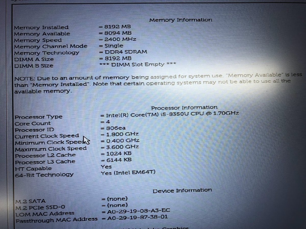 【ハード王】1円～/Dell Latitude 5590/Corei5-8350U/8GB/ストレージ無/5826-S_画像2