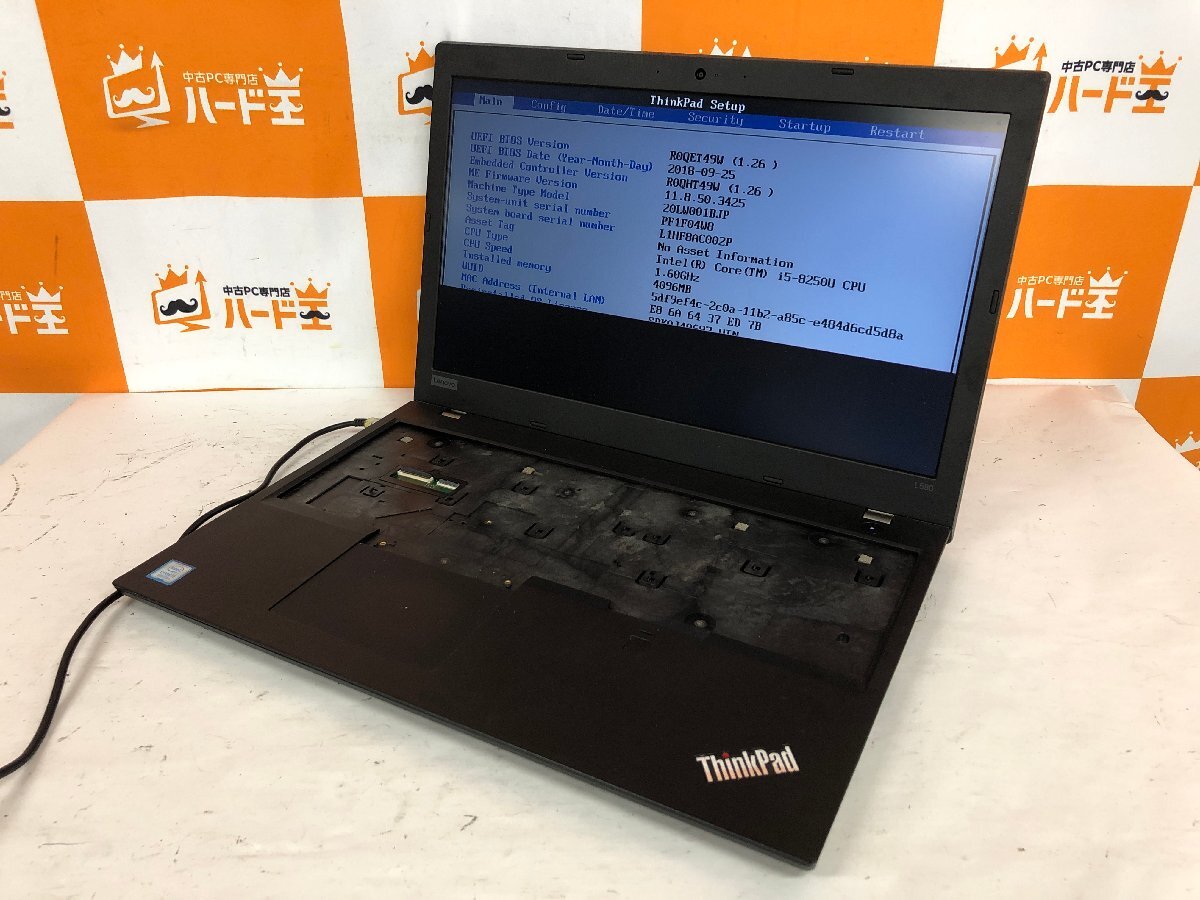 【ハード王】1円～/ノート/Lenovo ThinkPad L580 20LW001BJP/Corei5-8250U/4GB/ストレージ無/LCDワレ/10997-H12_画像1