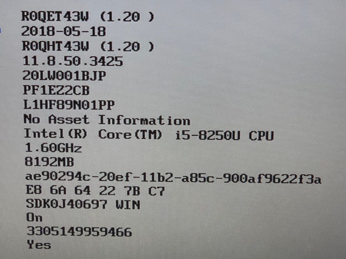 【ハード王】1円～/ノート/Lenovo ThinkPad L580 20LW001BJP/Corei5-8250U/8GB/ストレージ無/10999-H12_画像2