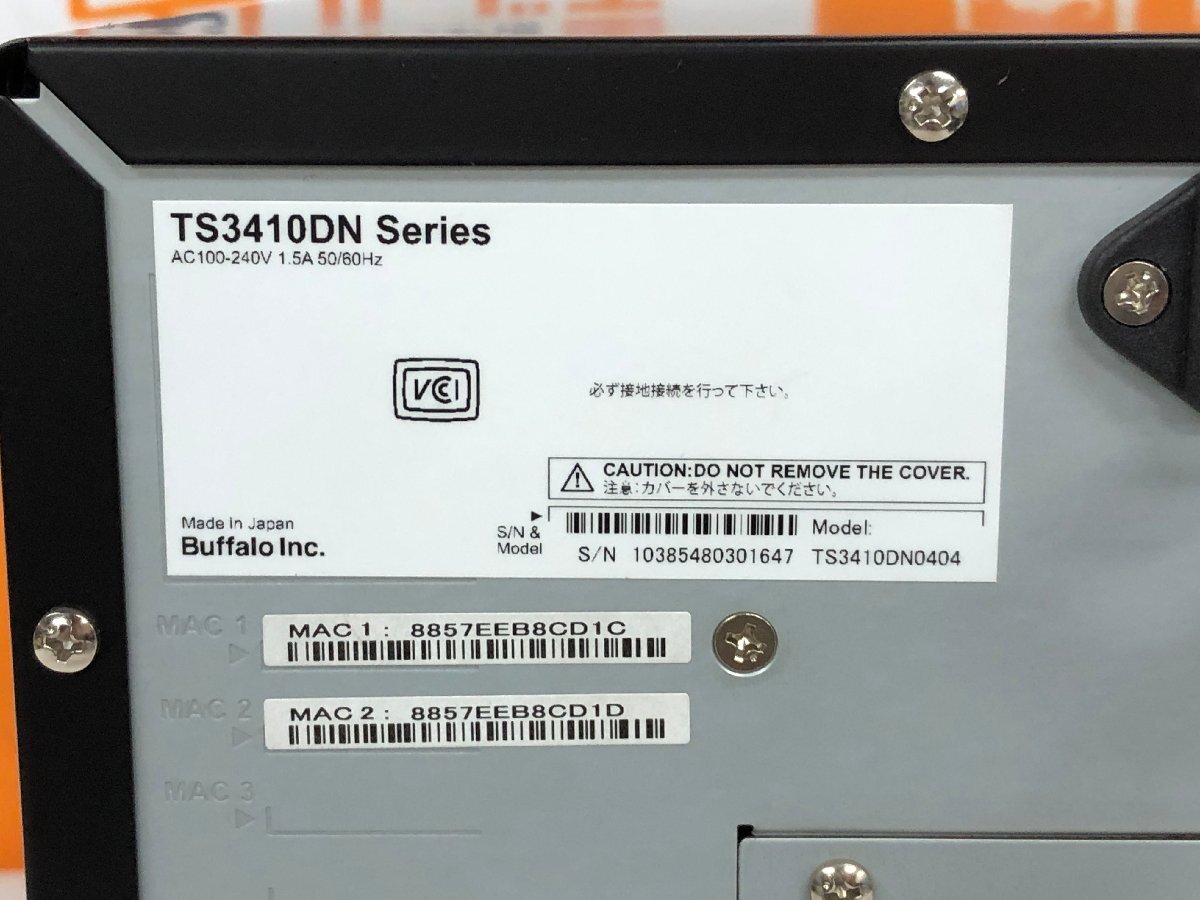 【ハード王】 NAS/BUFFALO TeraStation TS3410DN /通電のみ確認/11489-R22_画像8